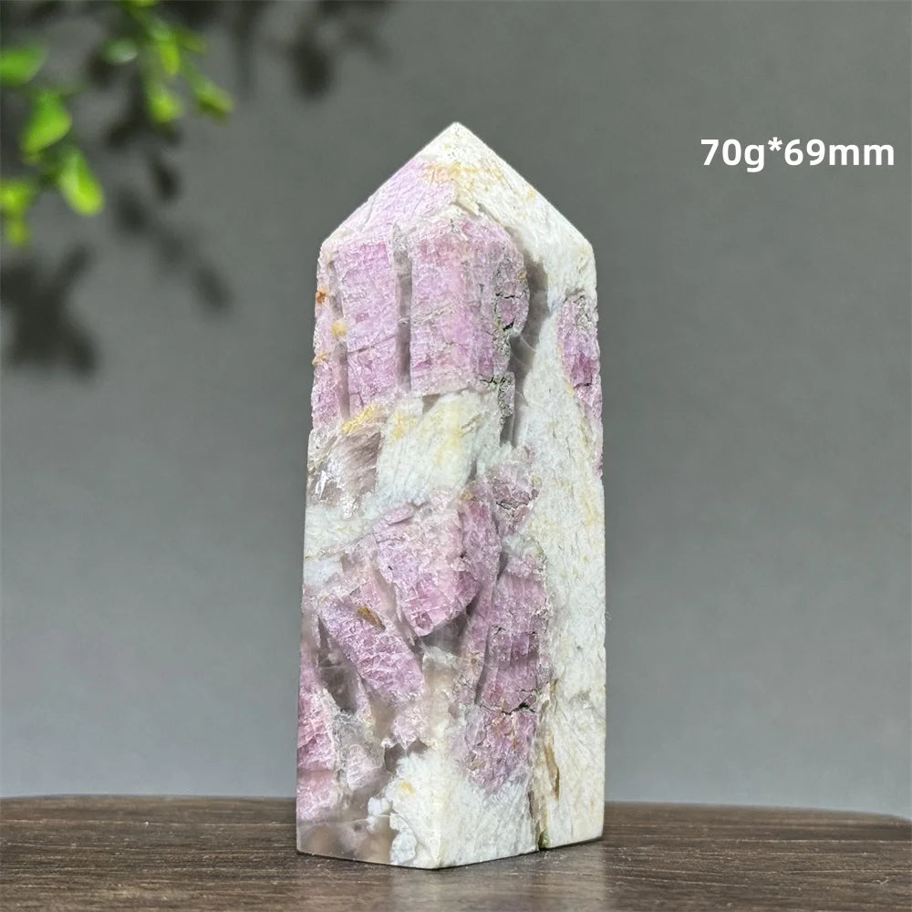 Natural Plum Blossom Tourmaline Obelisk