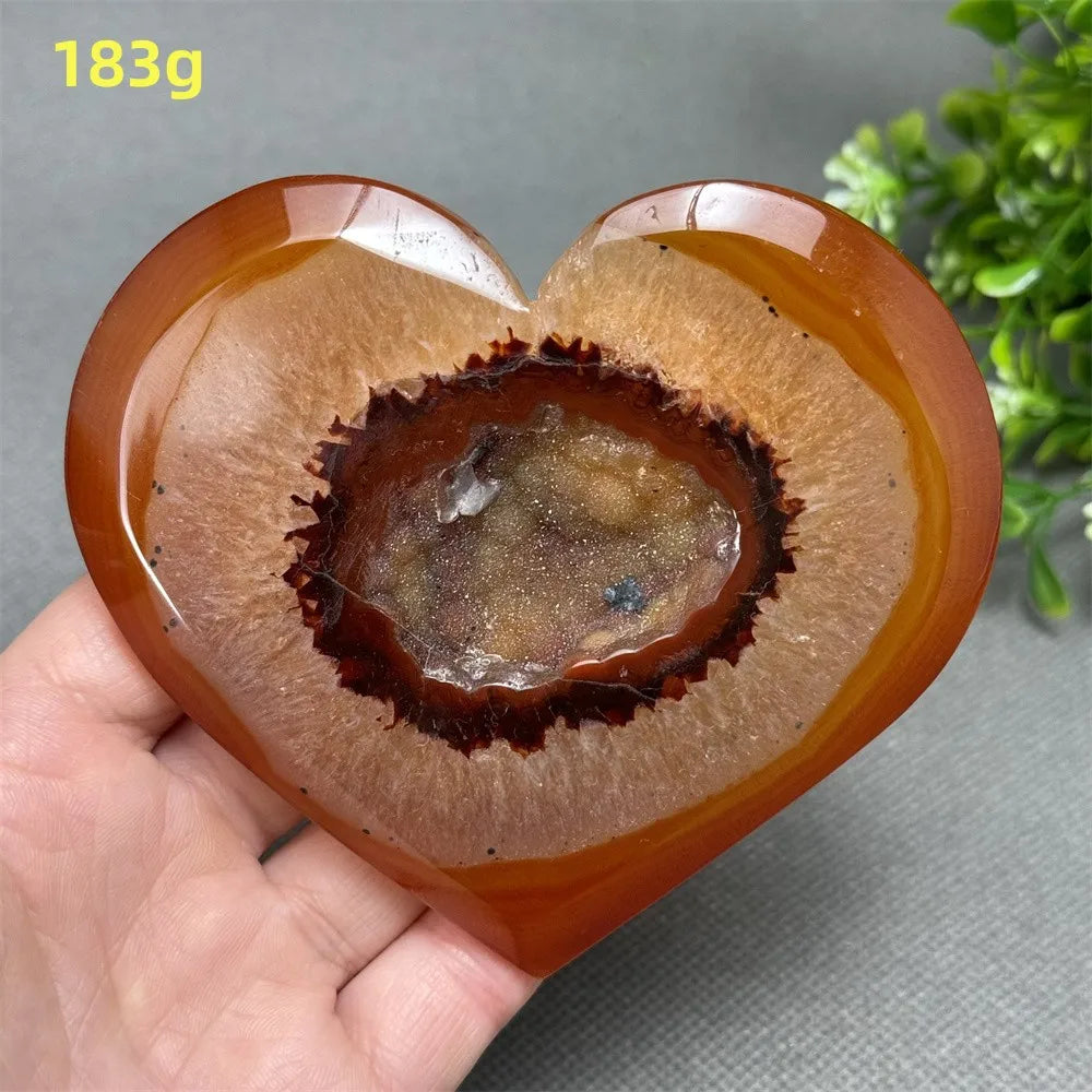 Natural Red Carnelian Druzy Heart