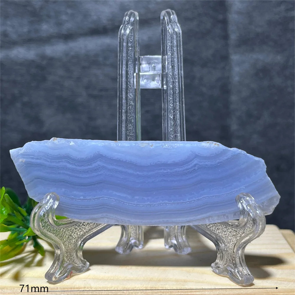 Natural Blue Lace Agate Slab (With Stand)
