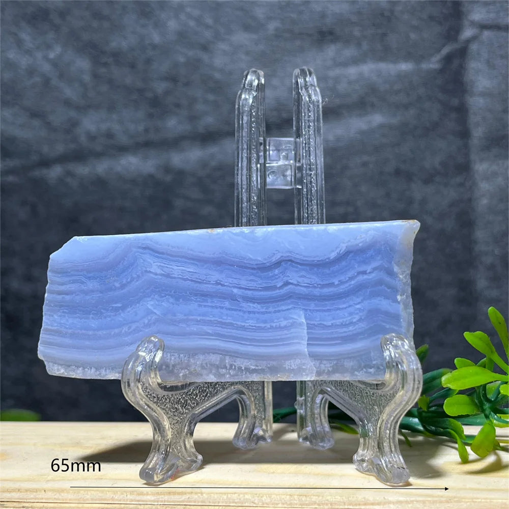 Natural Blue Lace Agate Slab (With Stand)