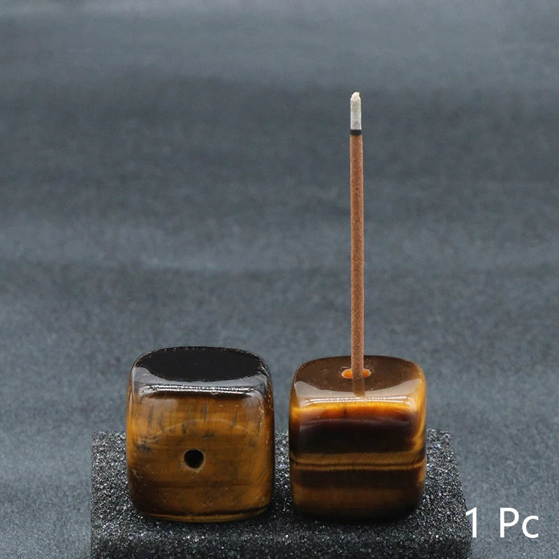 Porte-encens en bloc de cristal
