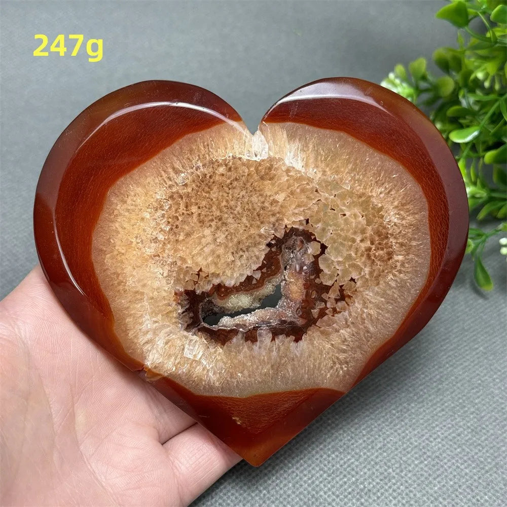 Natural Red Carnelian Druzy Heart