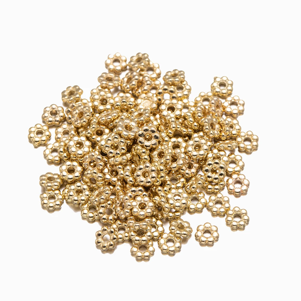 500pcs 4mm Flower Spacer Beads