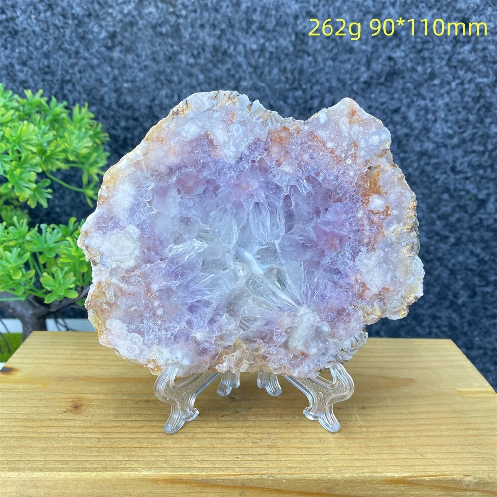 Natural Pink Amethyst Slab (With Stand)
