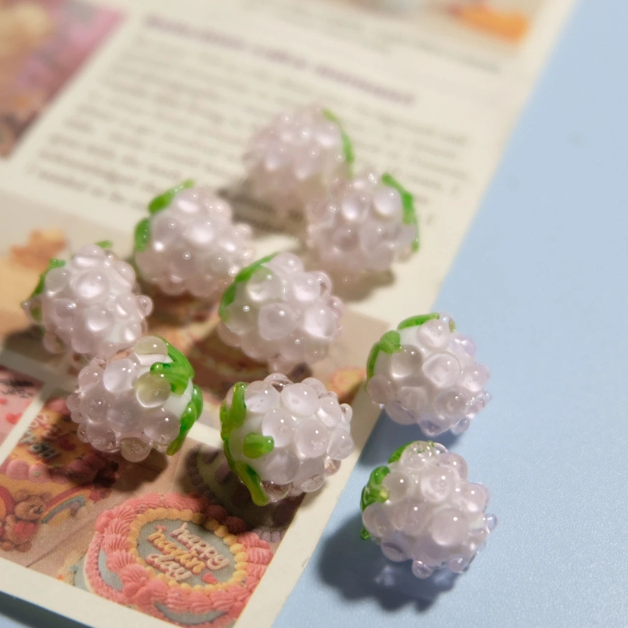 Artisan Made Glass Berry Focal Beads