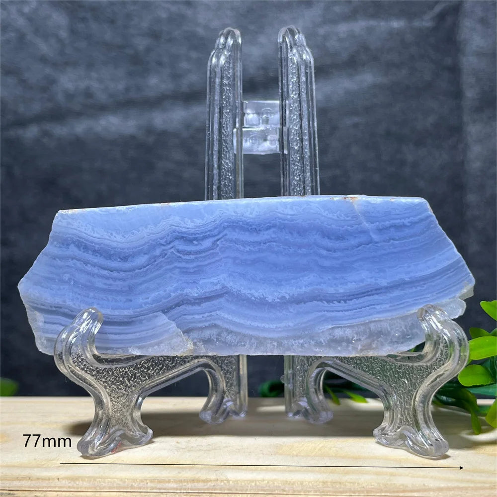 Natural Blue Lace Agate Slab (With Stand)