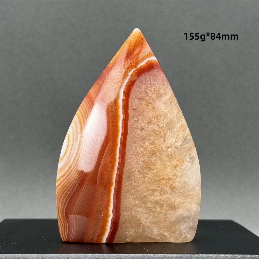 Natural Caramel Carnelian Agate Freeform Torch