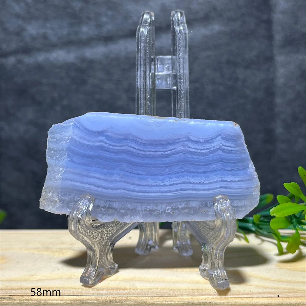 Natural Blue Lace Agate Slab (With Stand)