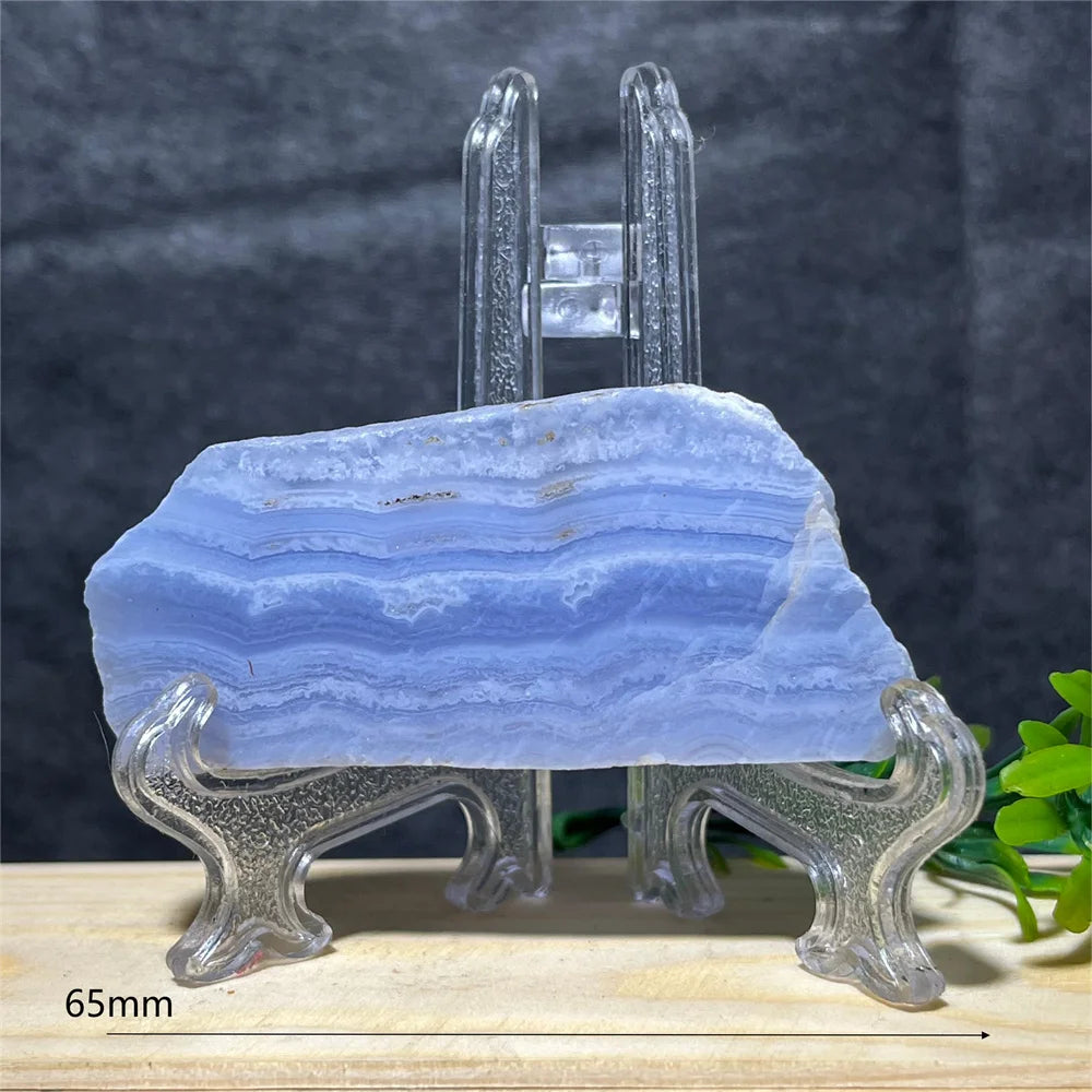 Natural Blue Lace Agate Slab (With Stand)