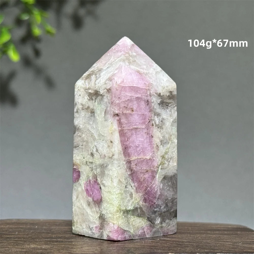 Natural Plum Blossom Tourmaline Obelisk