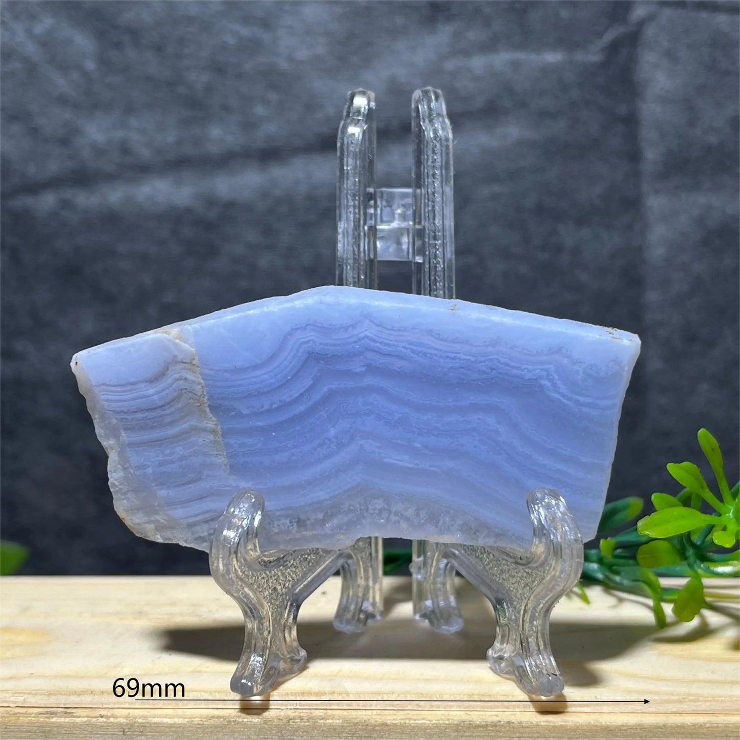 Natural Blue Lace Agate Slab (With Stand)