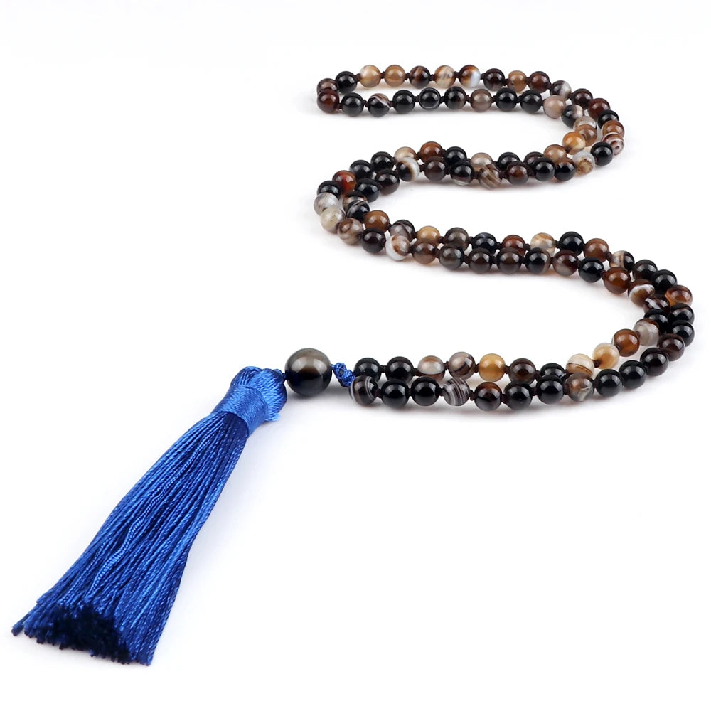 Collier Mala 108 perles de pierre