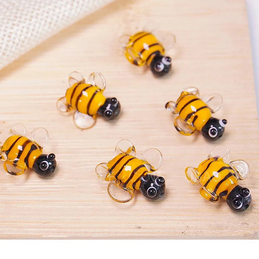 5pcs Handmade Bee and Ladybug Glass Bead