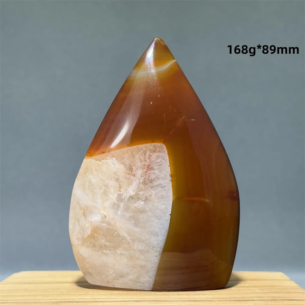 Natural Caramel Carnelian Agate Freeform Torch