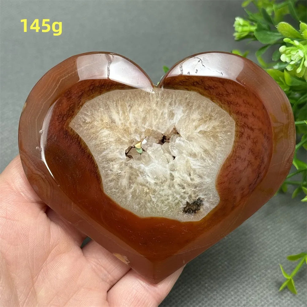 Natural Red Carnelian Druzy Heart