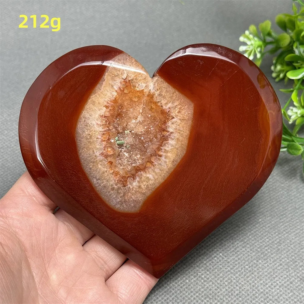 Natural Red Carnelian Druzy Heart