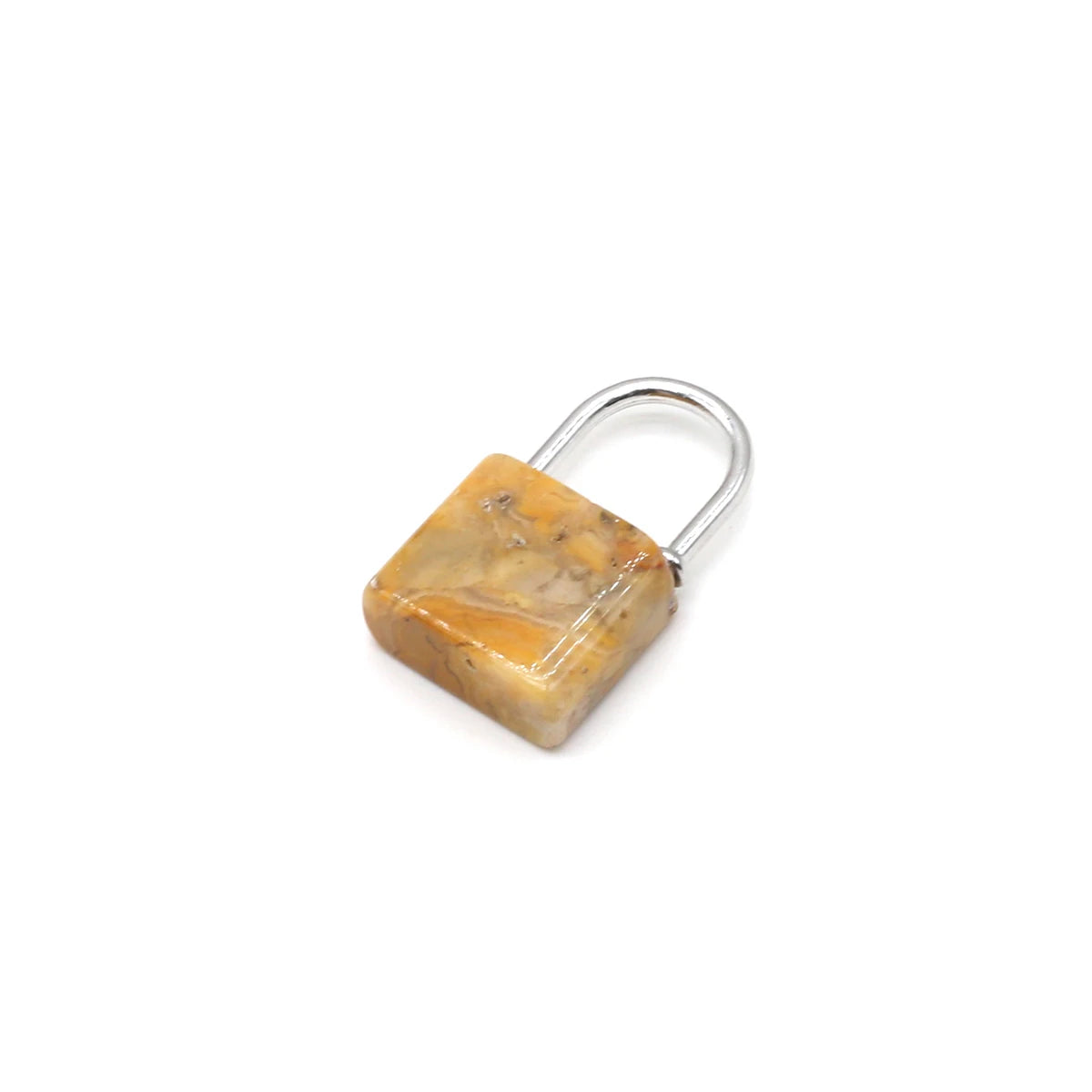 1pc Gemstone Lock Pendant