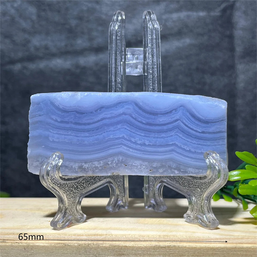 Natural Blue Lace Agate Slab (With Stand)