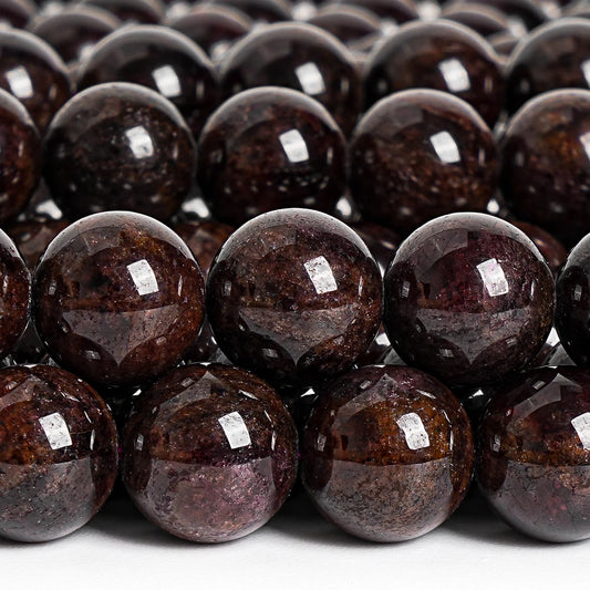 HQ Natural Prayer Garnet Bead Strand (12-13mm)