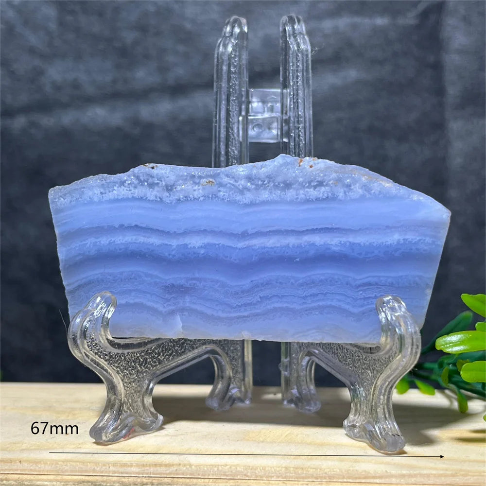 Natural Blue Lace Agate Slab (With Stand)