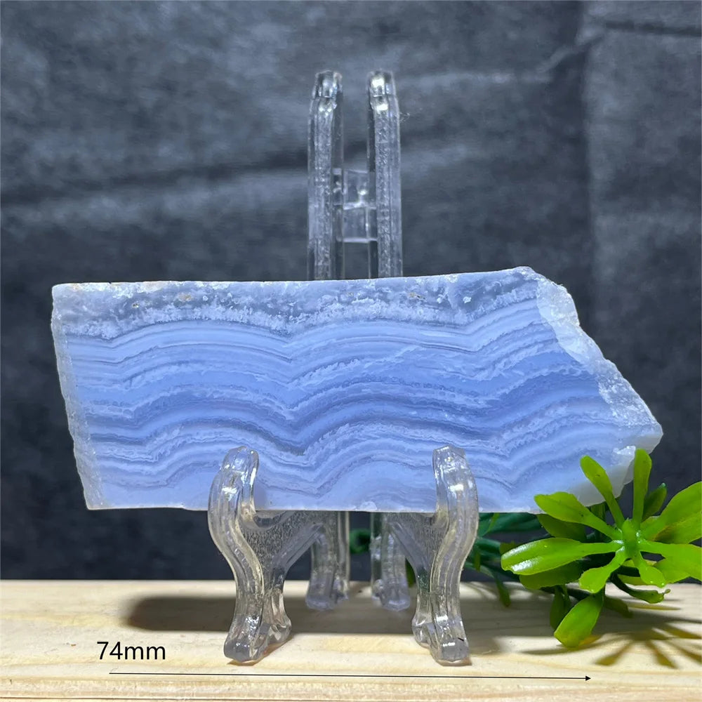 Natural Blue Lace Agate Slab (With Stand)