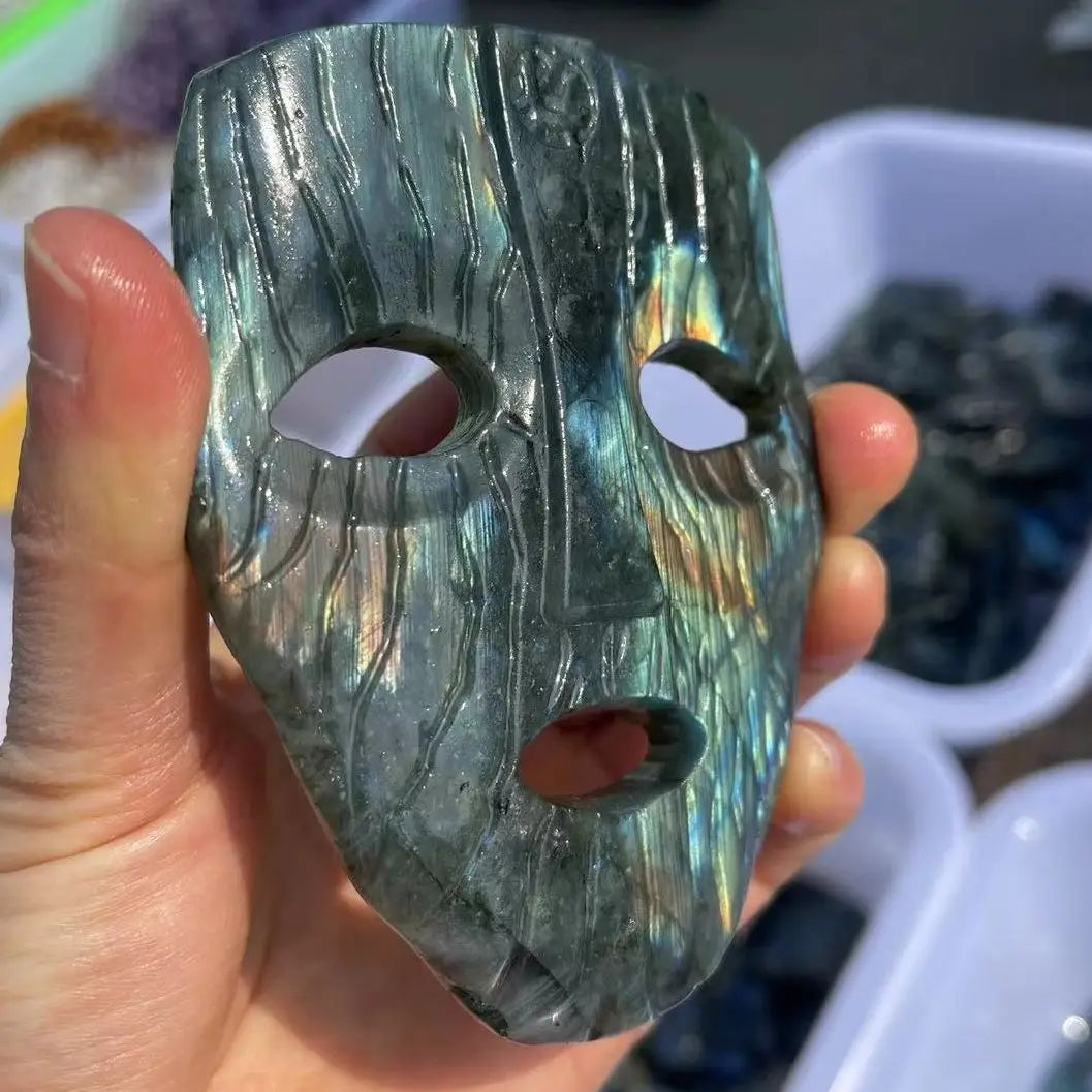 Natural Labradorite Mask Carving