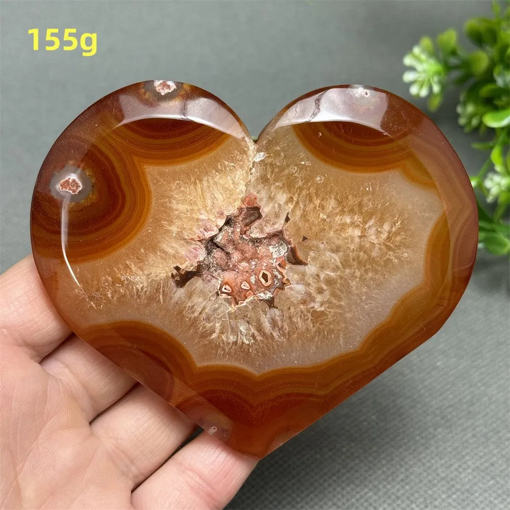 Natural Red Carnelian Druzy Heart