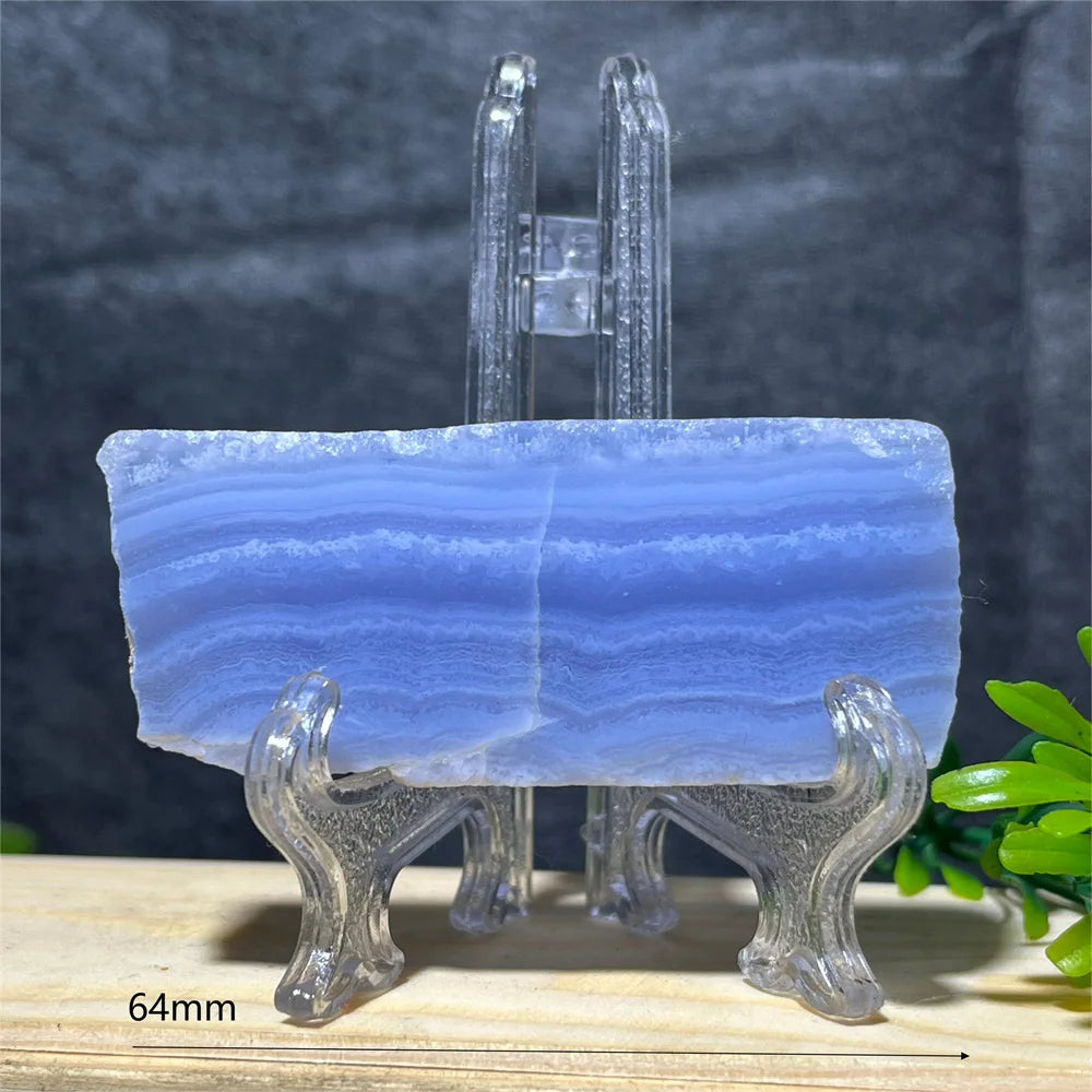 Natural Blue Lace Agate Slab (With Stand)
