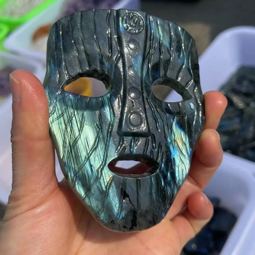 Natural Labradorite Mask Carving