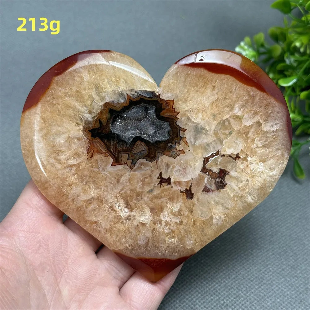 Natural Red Carnelian Druzy Heart