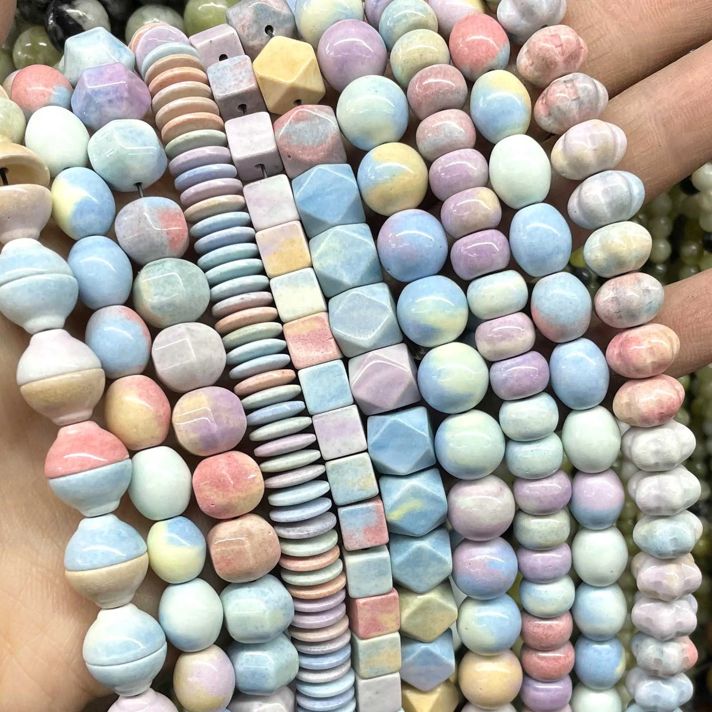 Pastel Rainbow Agate Bead Strand
