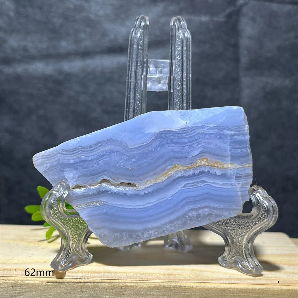 Natural Blue Lace Agate Slab (With Stand)