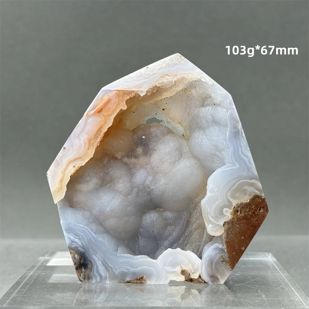 Natural Druzy Geode Fairy Window Tower