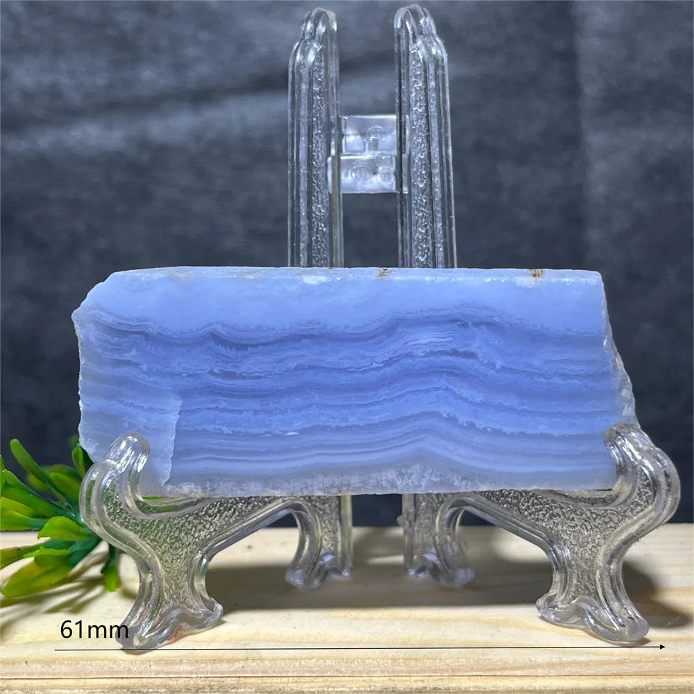 Natural Blue Lace Agate Slab (With Stand)