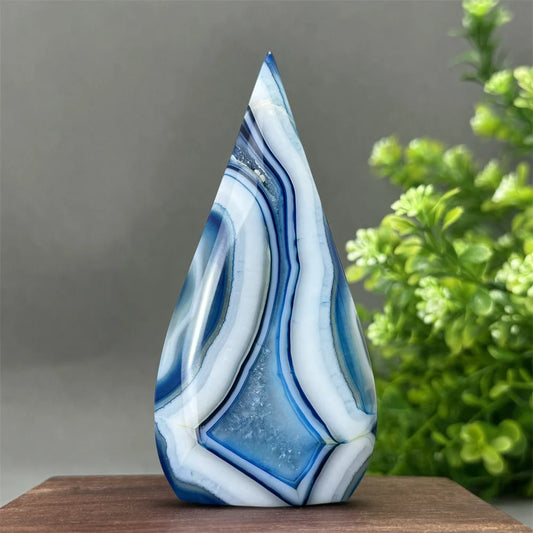 Enhanced Blue Agate Free Form Torch