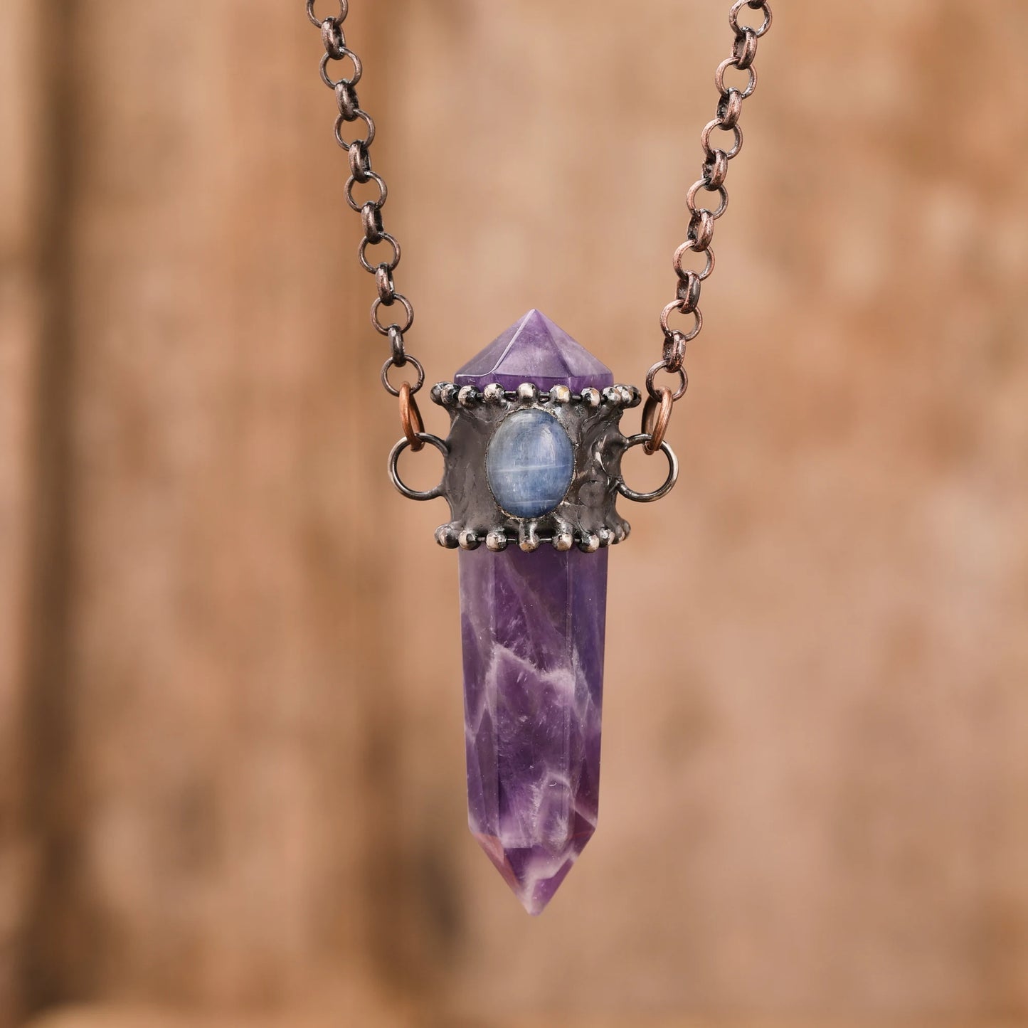 Bronze Gemstone Point Pendant