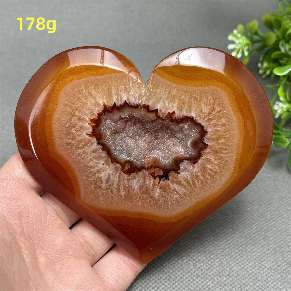 Natural Red Carnelian Druzy Heart