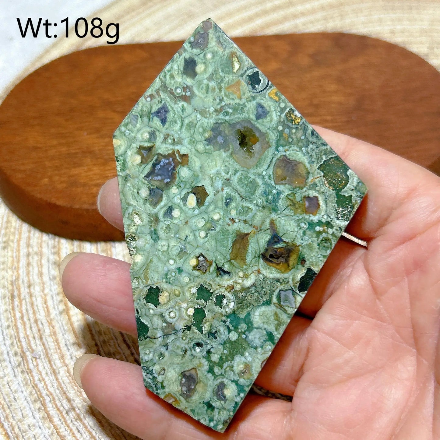 Natural Rainforest Jasper Druzy Slab