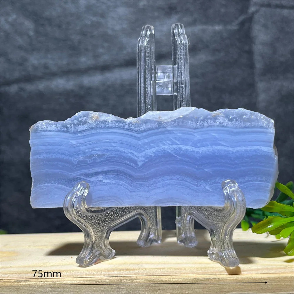 Natural Blue Lace Agate Slab (With Stand)