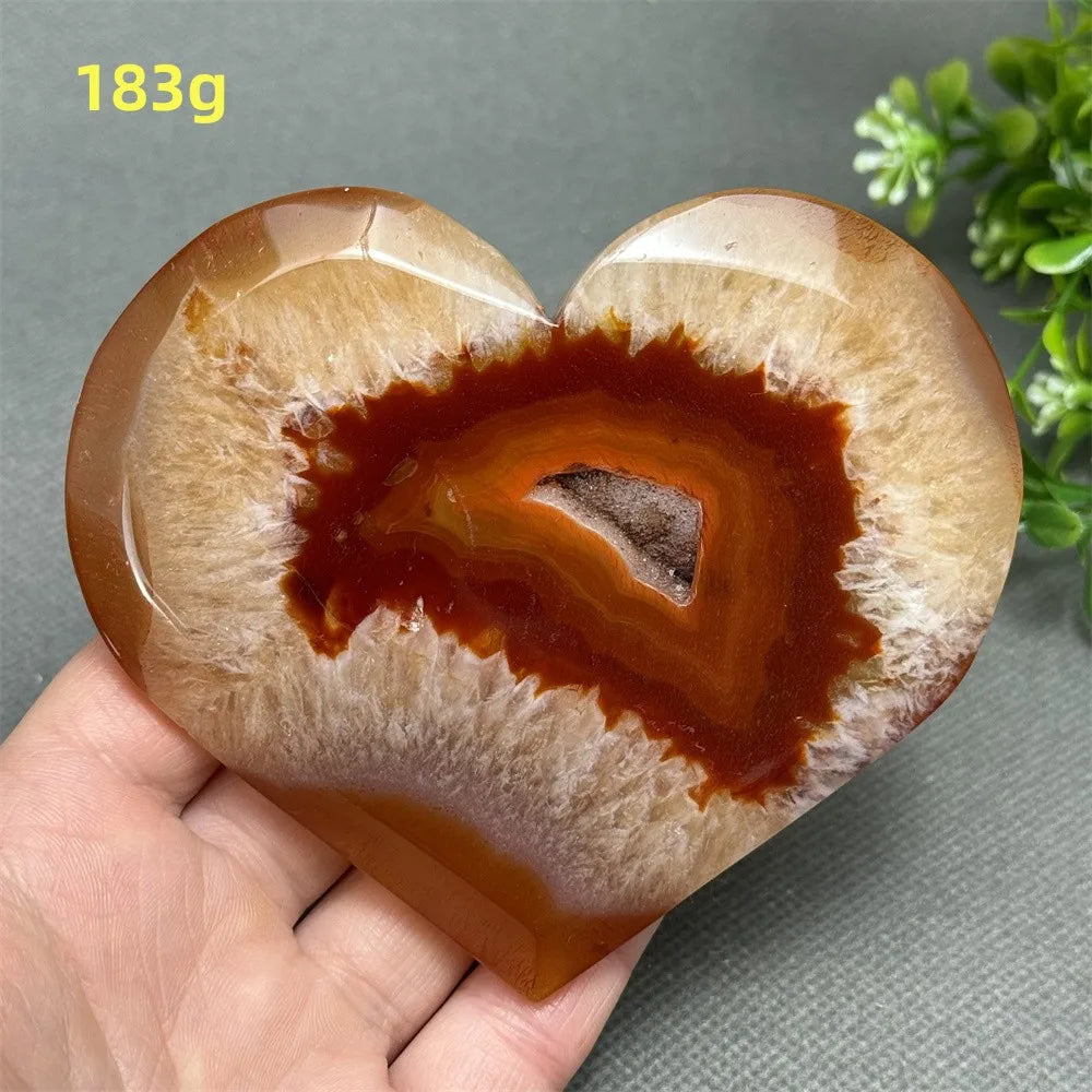 Natural Red Carnelian Druzy Heart