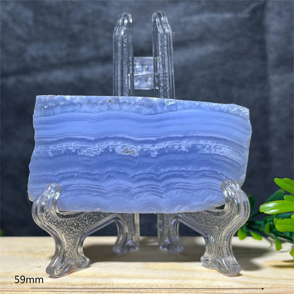Natural Blue Lace Agate Slab (With Stand)