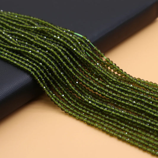 Faceted Moss Green Spinel Stone Bead Strand (3mm/125 Beads)