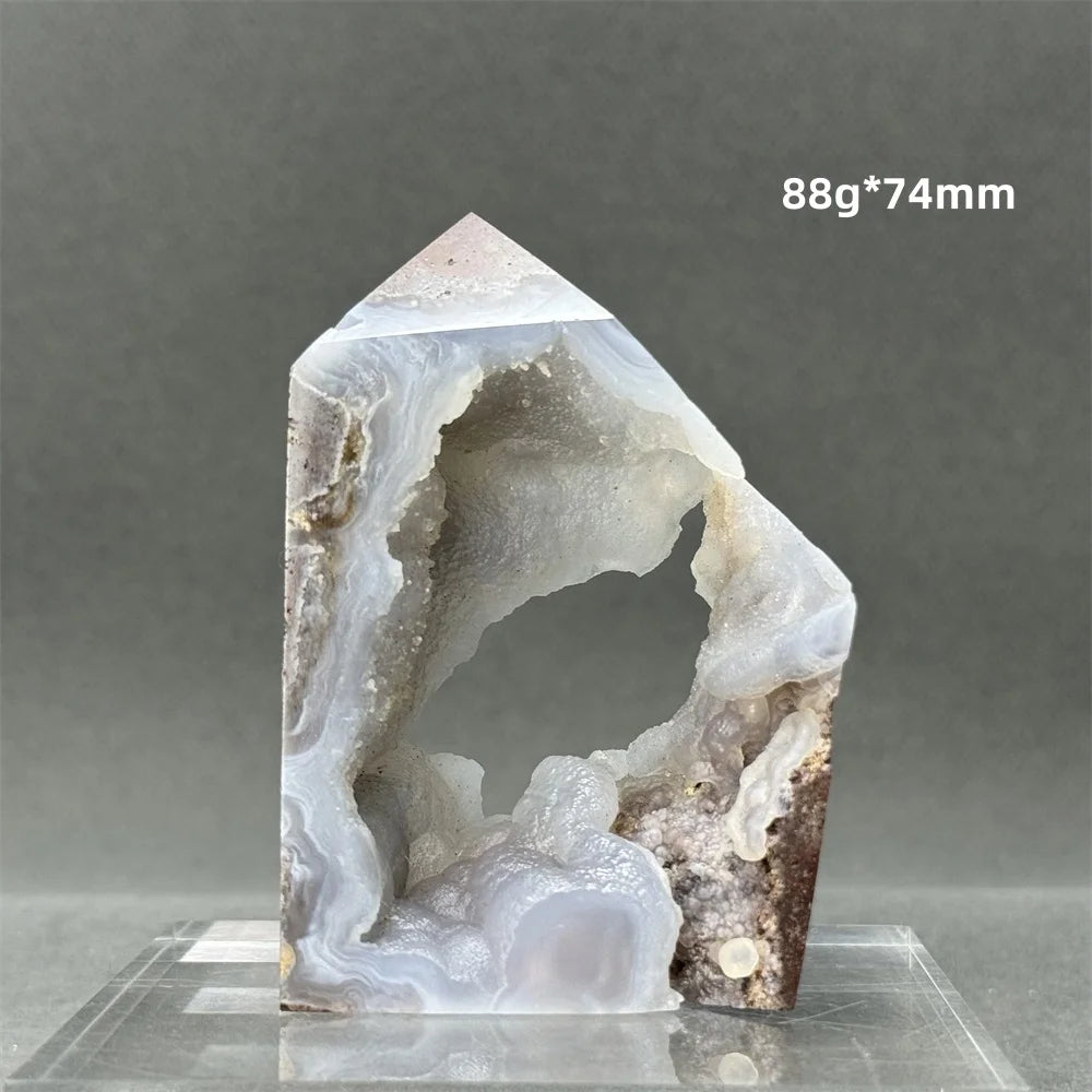 Natural Druzy Geode Fairy Window Tower