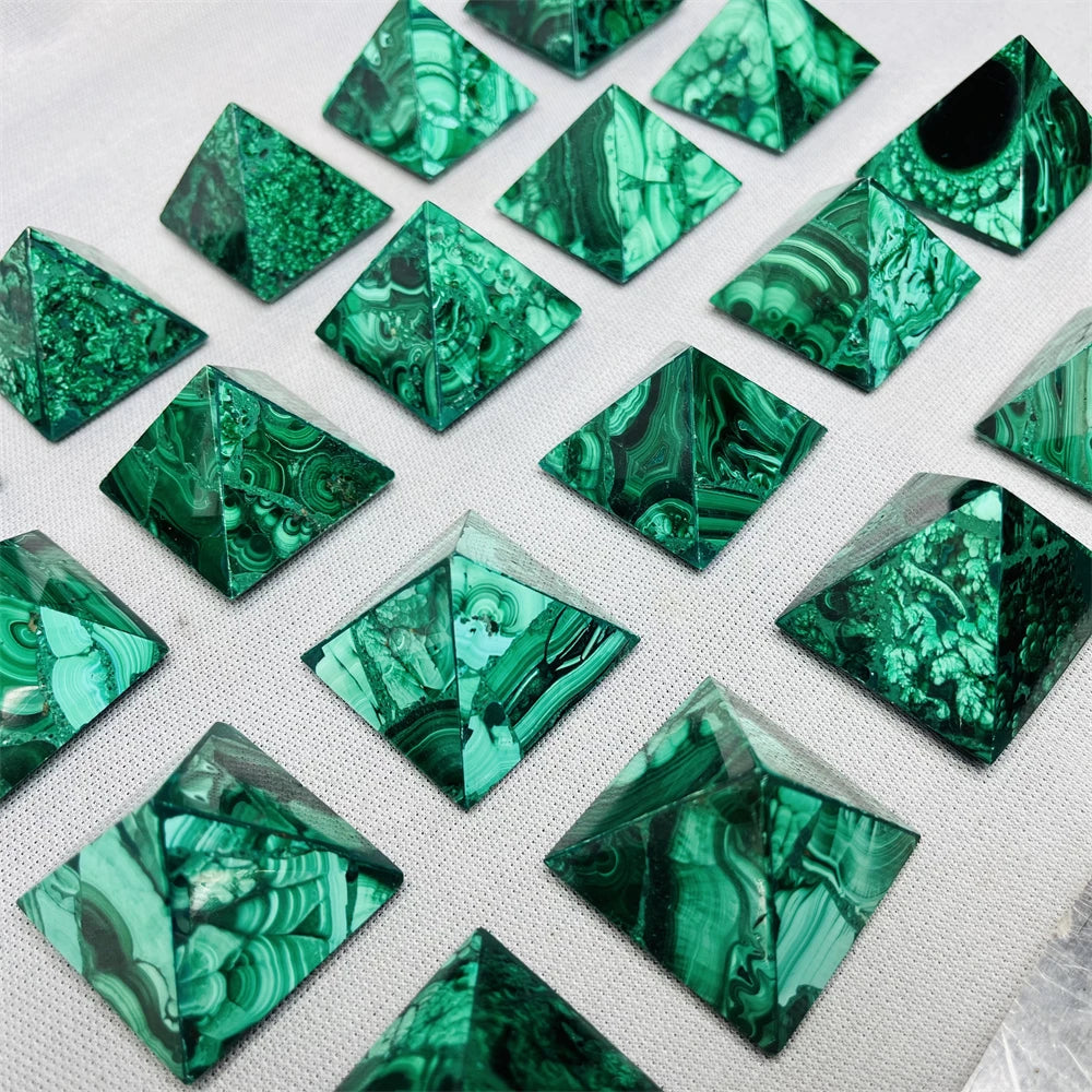 Natural Malachite Pyramids