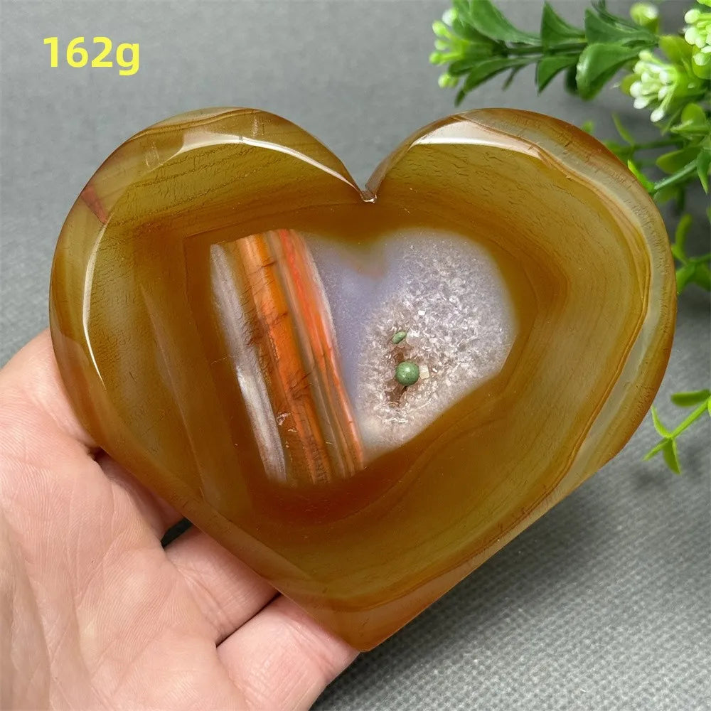 Natural Red Carnelian Druzy Heart