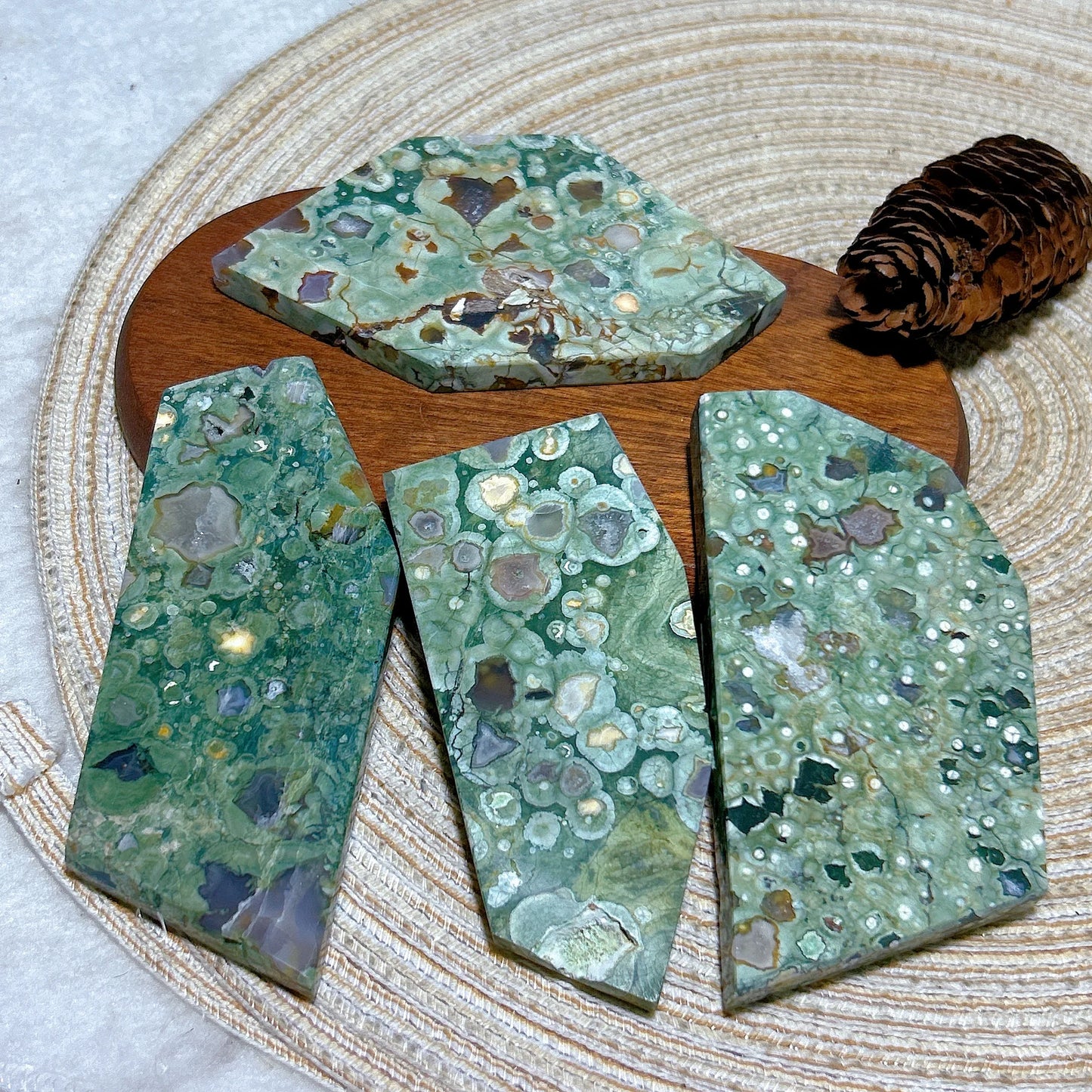 Natural Rainforest Jasper Druzy Slab