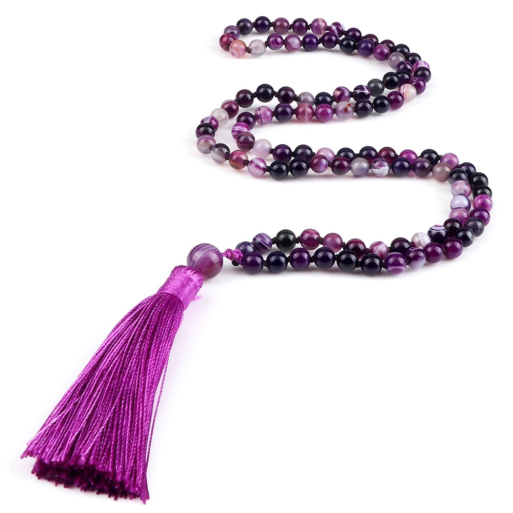 Collier Mala 108 perles de pierre