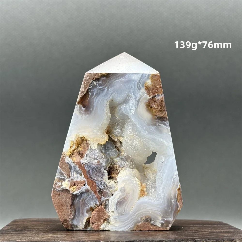 Natural Druzy Geode Fairy Window Tower