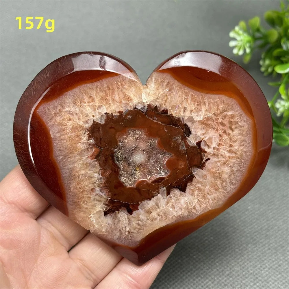 Natural Red Carnelian Druzy Heart