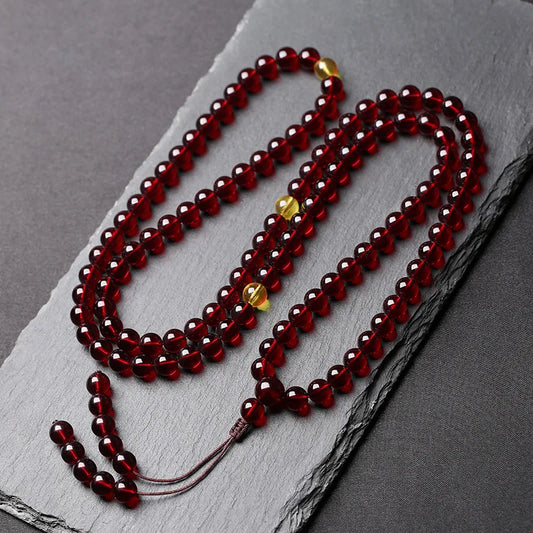 Collier Mala 108 perles d'ambre